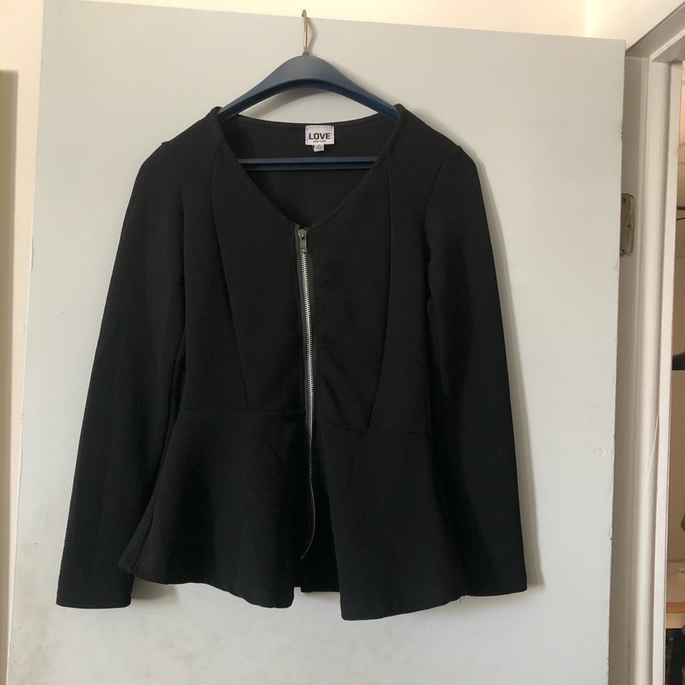Black peplum long sleeve shirt size S